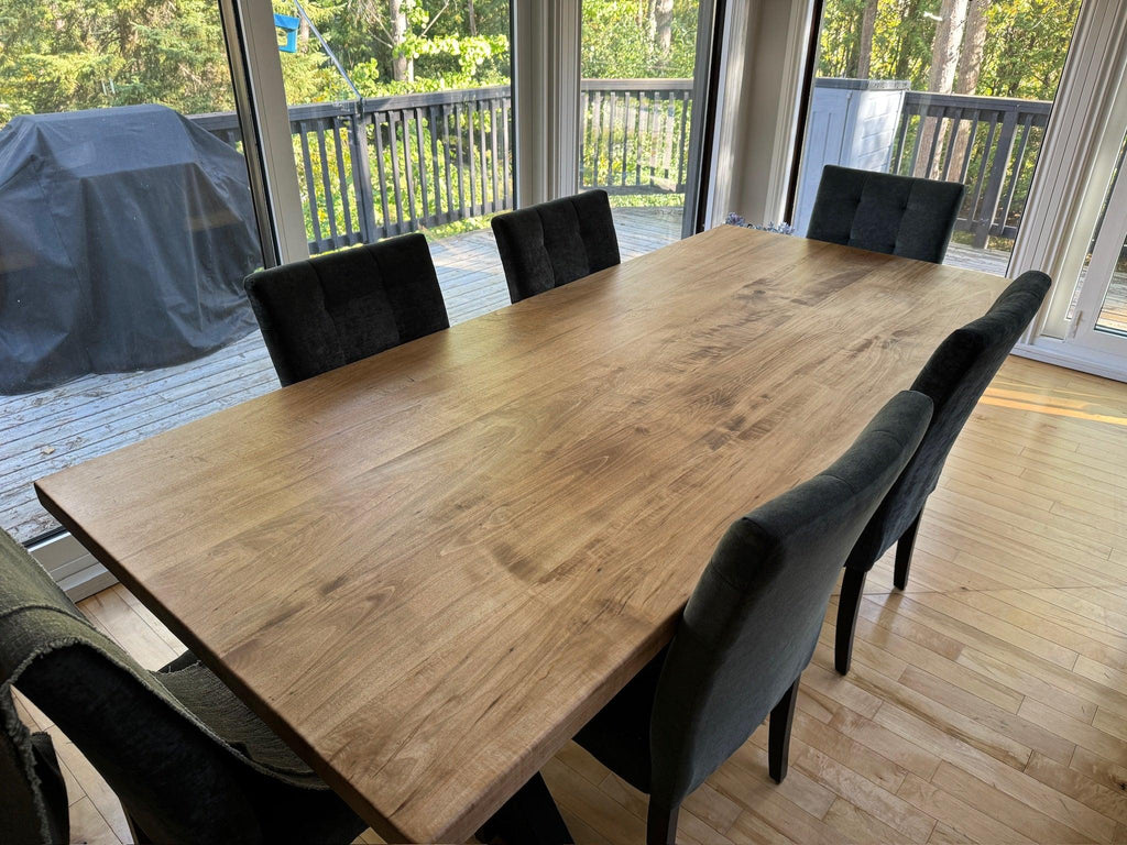Custom Made Rectangle Dimensional Wormy Maple Table - Fractal Designs Inc