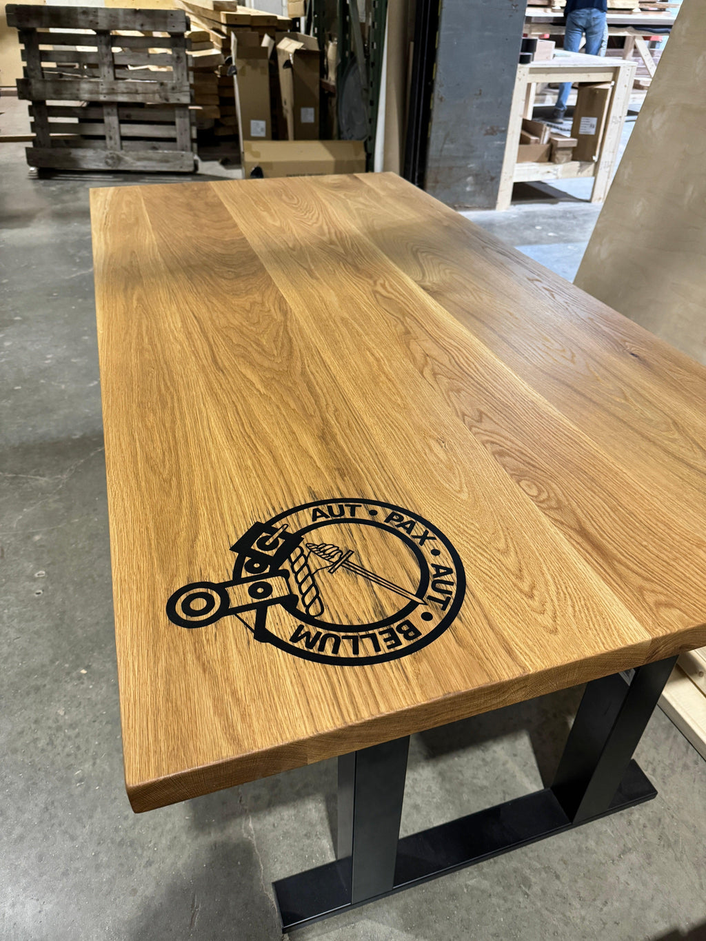 Custom Made Rectangle Dimensional Oak Table - Fractal Designs Inc