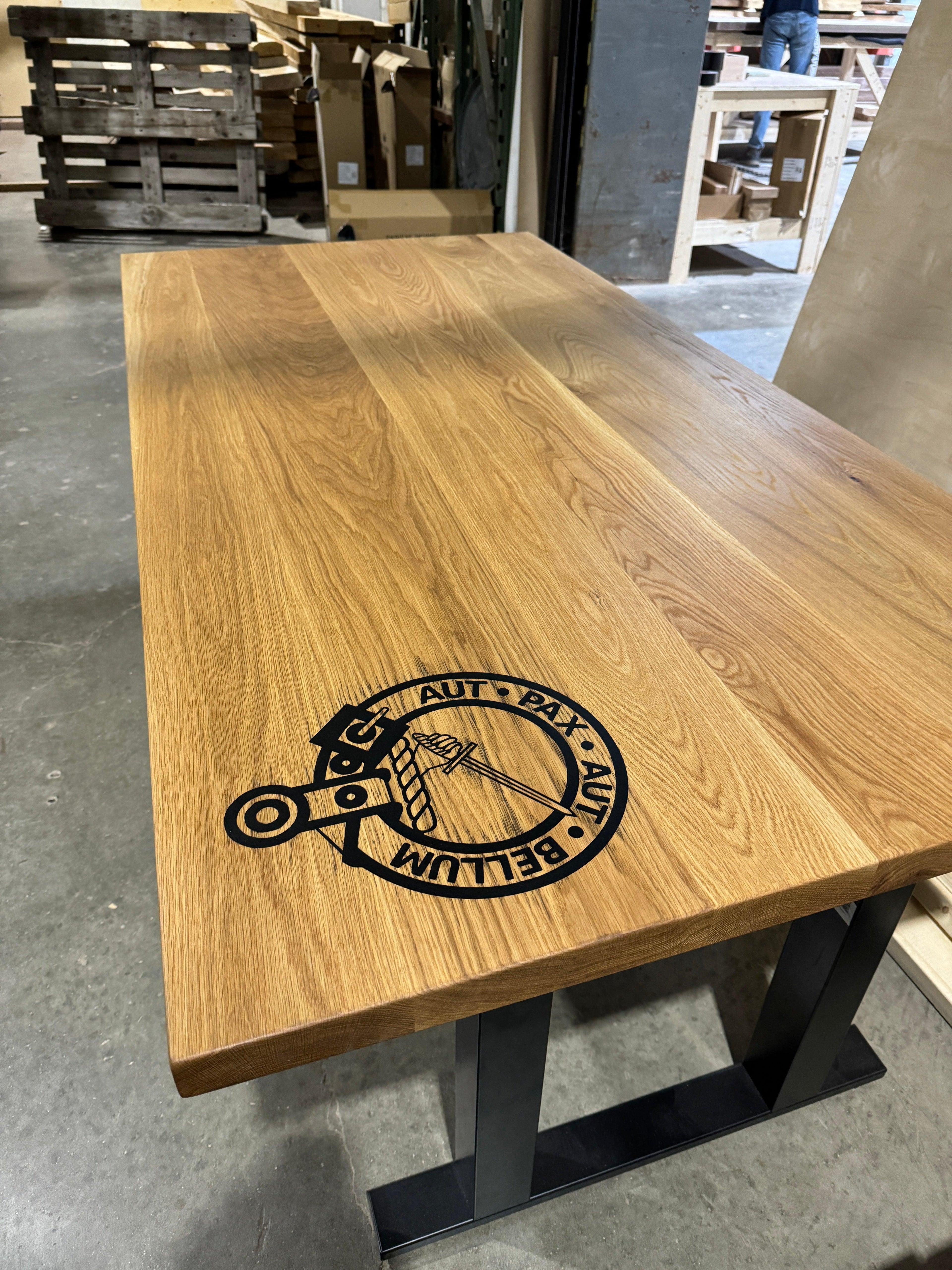 Custom Made Rectangle Dimensional Oak Table - Fractal Designs Inc