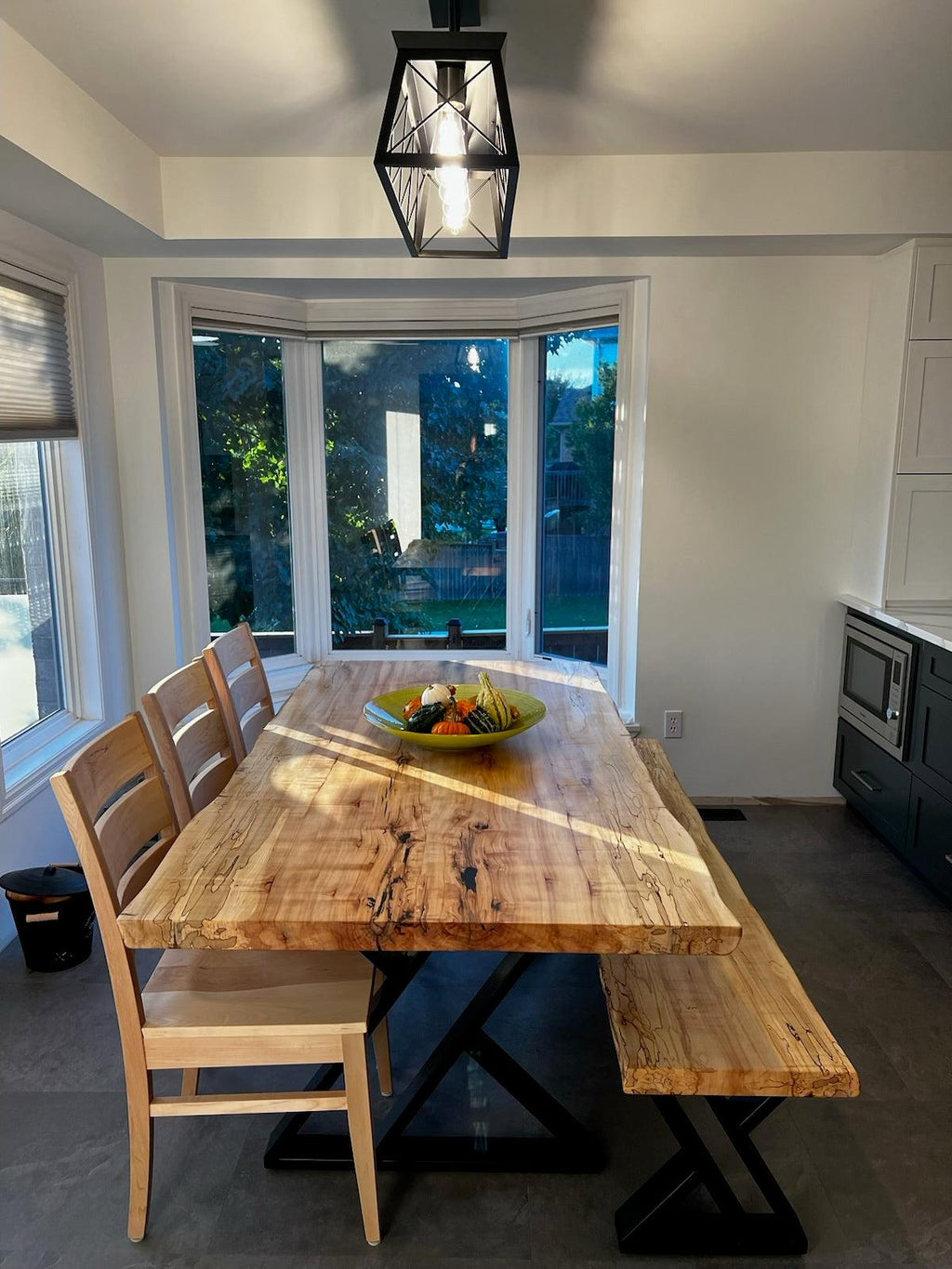 Custom Made Rectangle Book Matched Maple Table - Fractal Designs Inc