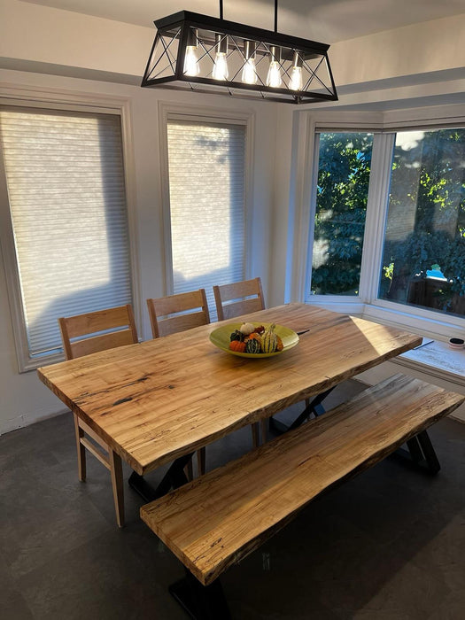Custom Made Rectangle Book Matched Maple Table