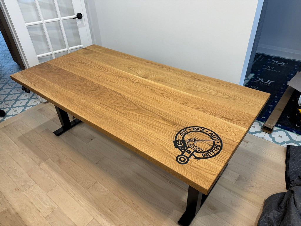 Custom Made Rectangle Dimensional Oak Table - Fractal Designs Inc