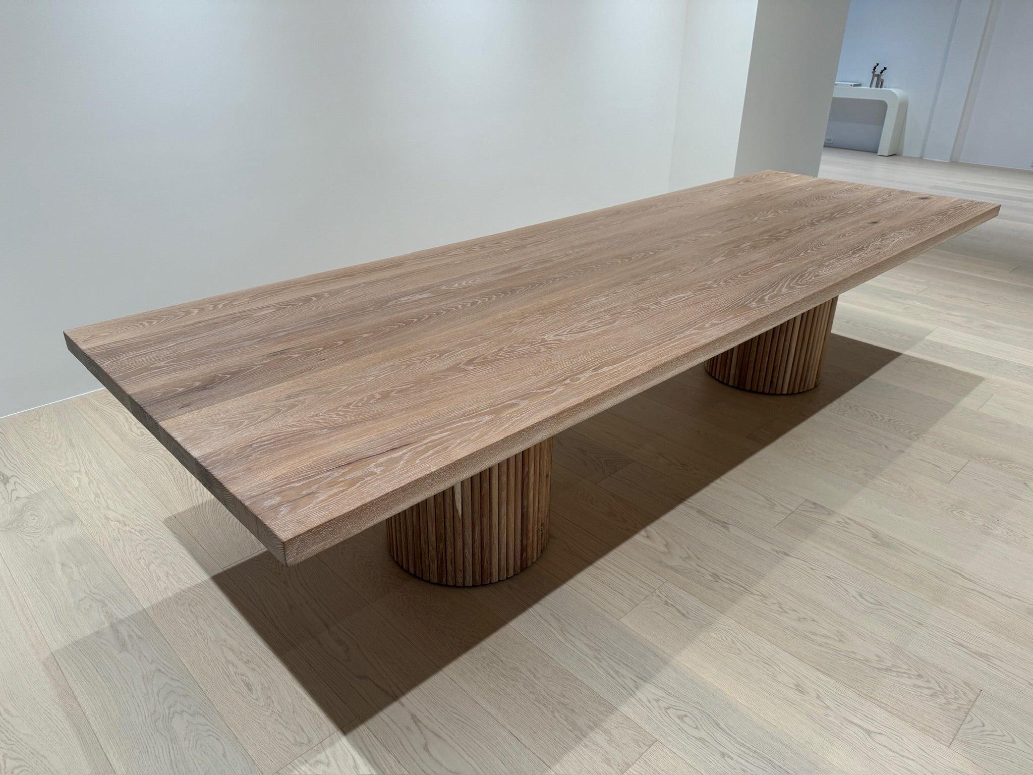 Custom Made Rectangle Dimensional Oak Table - Fractal Designs Inc