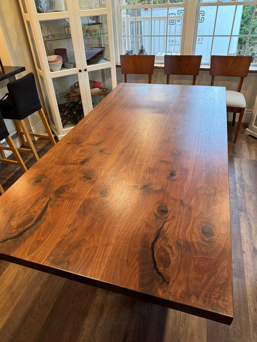 Custom Made Rectangle Dimensional Walnut Table