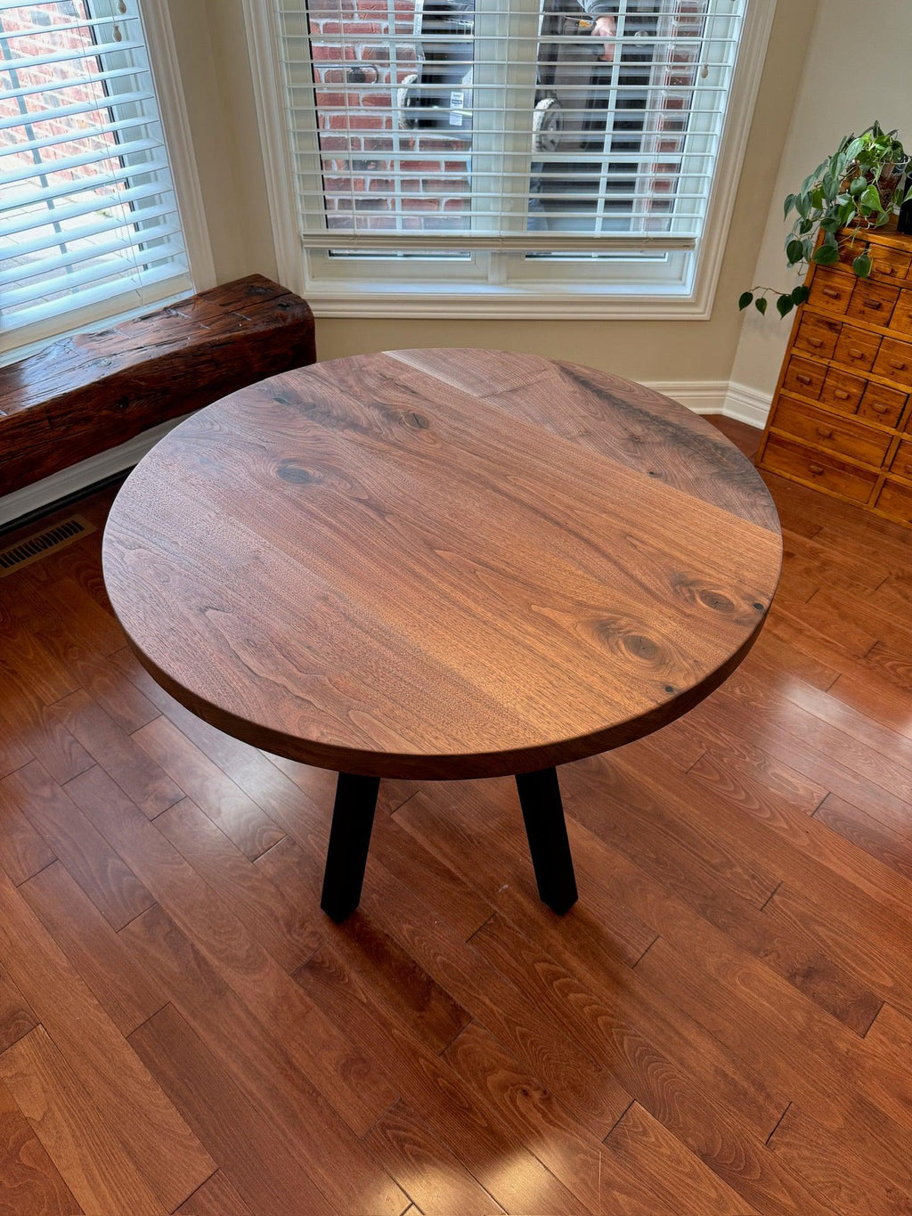 Custom Made Round Walnut Table - Fractal Designs Inc