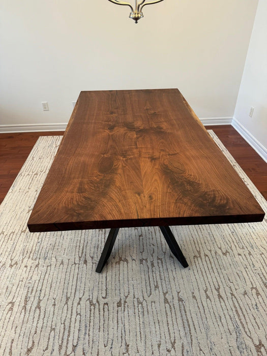 Custom Made Rectangle Book Matched Walnut Table