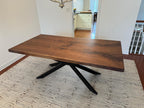 Custom Made Rectangle Book Matched Walnut Table - Fractal Designs Inc