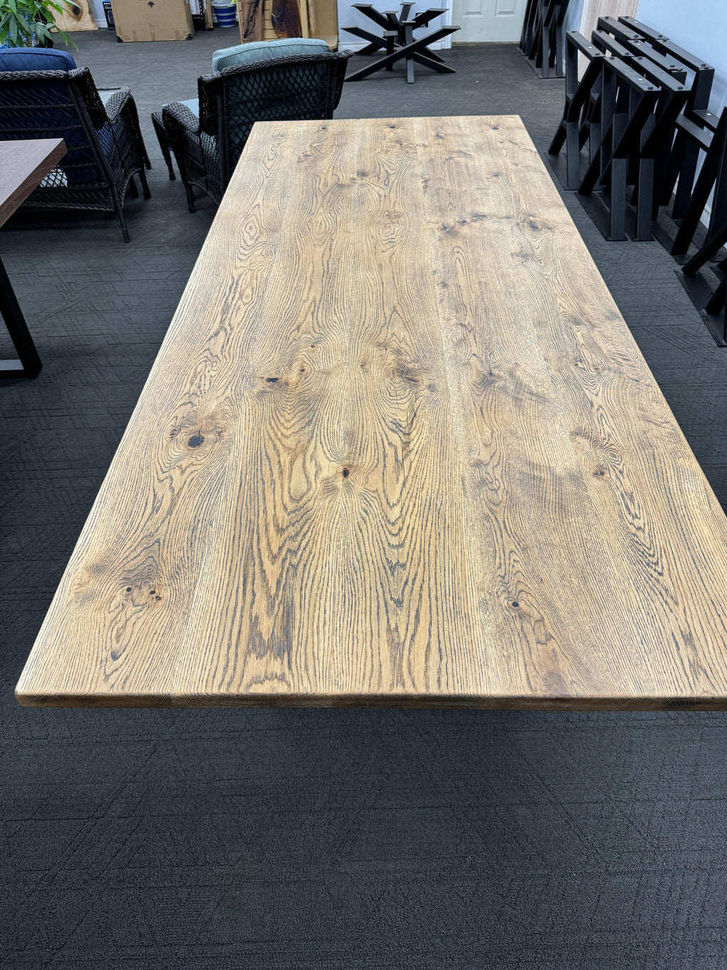 Custom Made Rectangle Dimensional Oak Table - Fractal Designs Inc