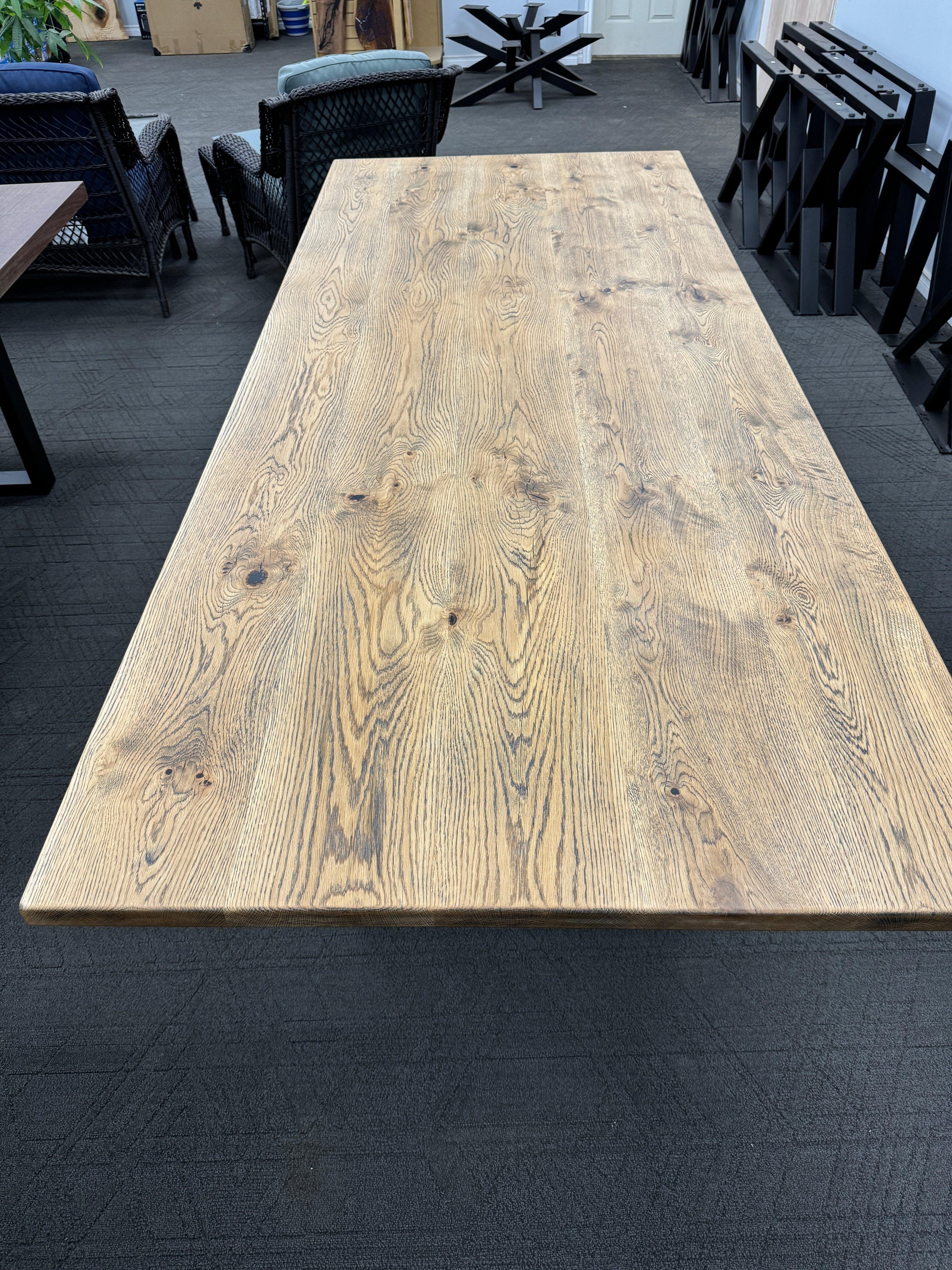 Custom Made Rectangle Dimensional Oak Table - Fractal Designs Inc