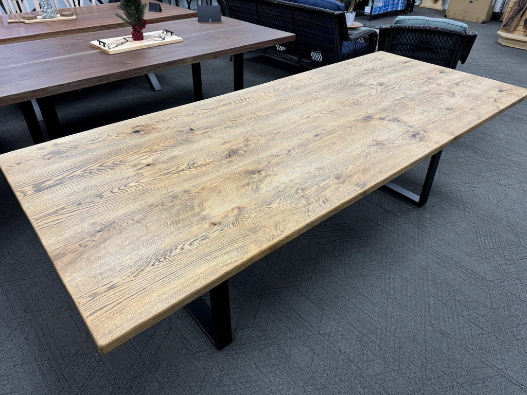 Custom Made Rectangle Dimensional Oak Table - Fractal Designs Inc