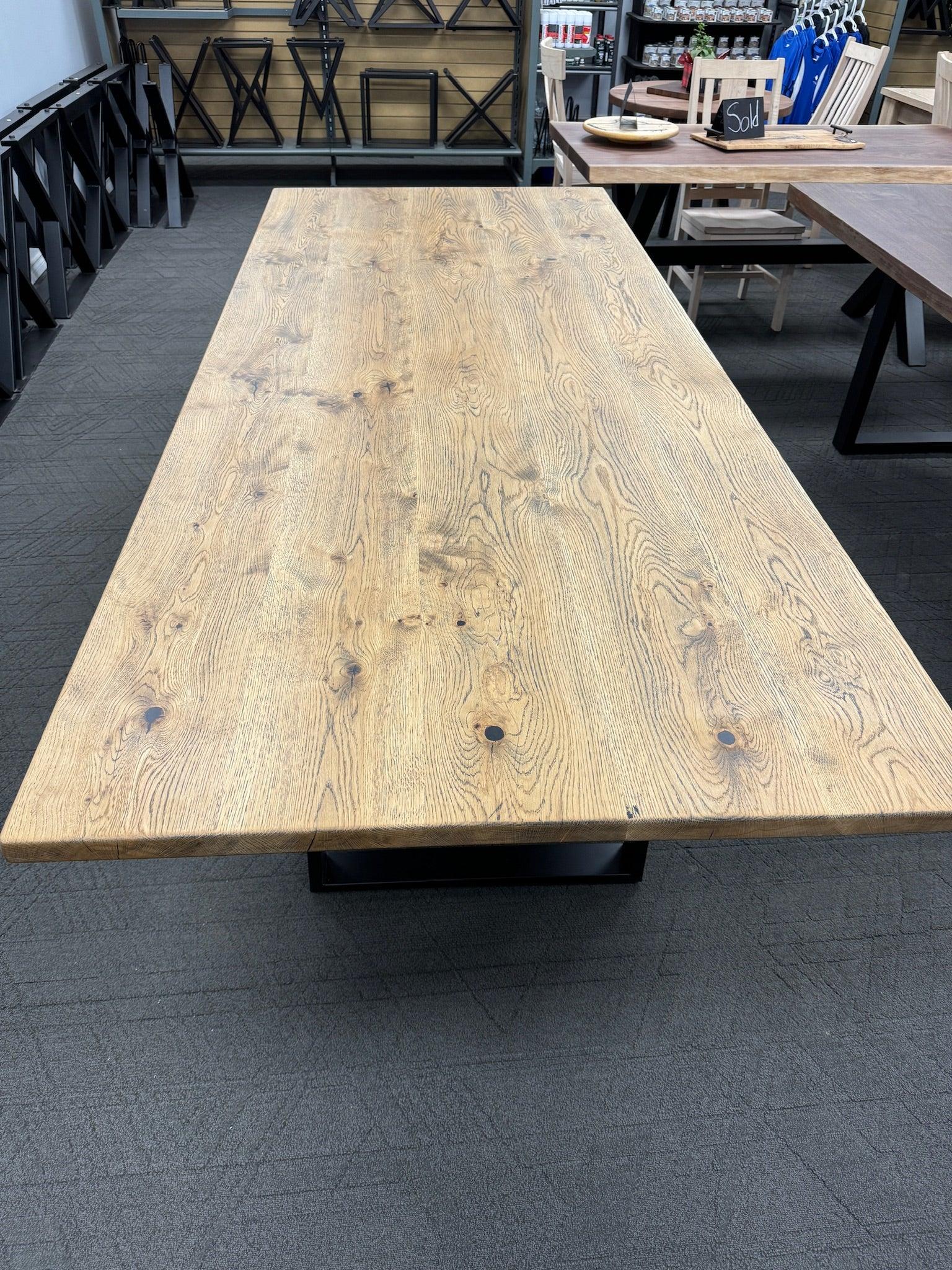 Custom Made Rectangle Dimensional Oak Table - Fractal Designs Inc