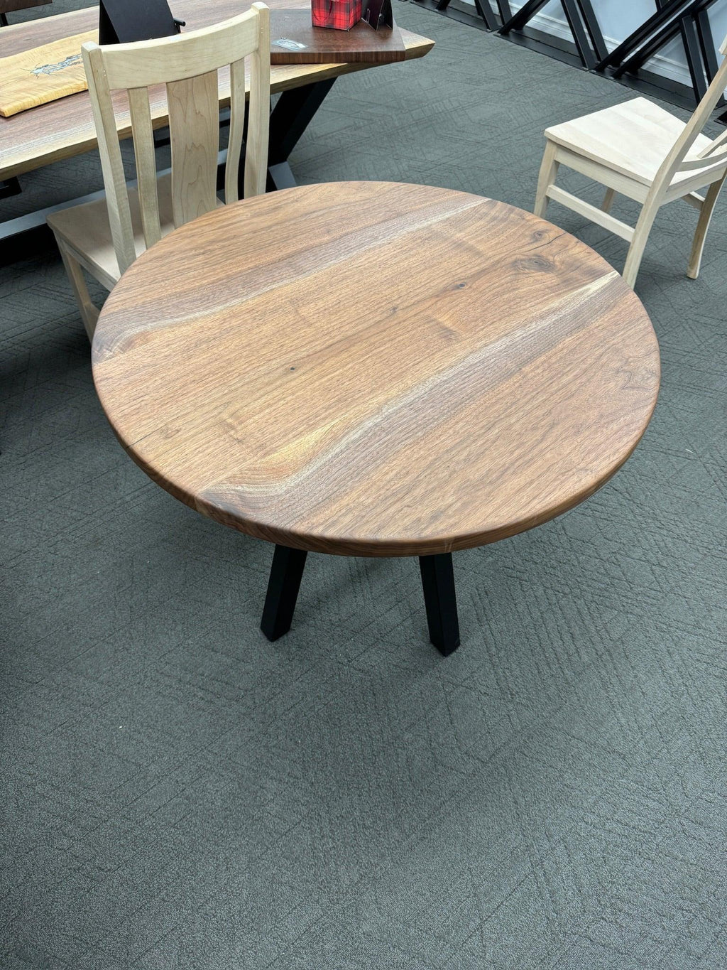 Custom Made Round Walnut Table - Fractal Designs Inc