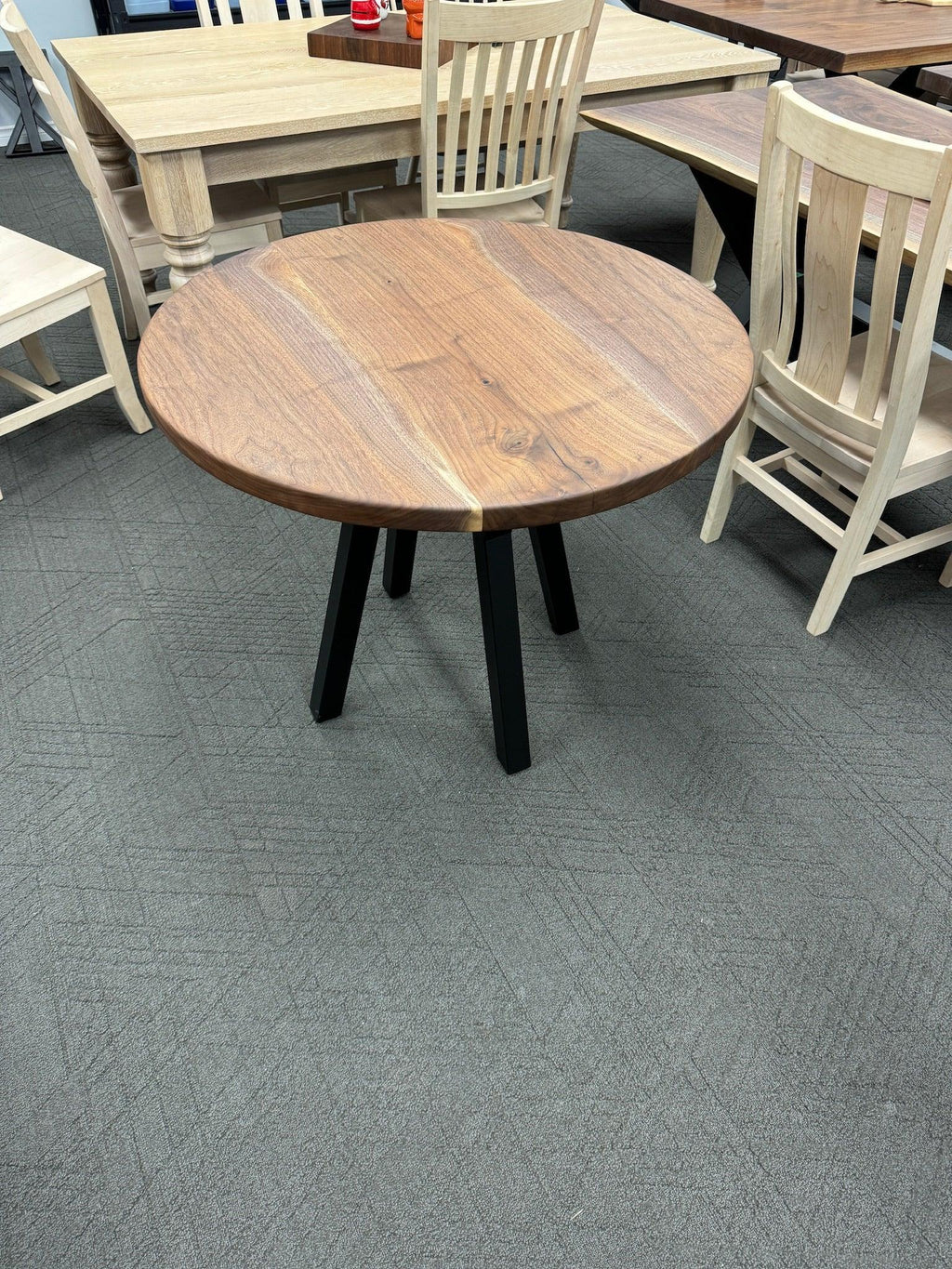 Custom Made Round Walnut Table - Fractal Designs Inc
