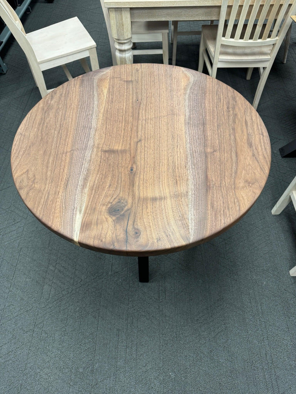 Custom Made Round Walnut Table - Fractal Designs Inc