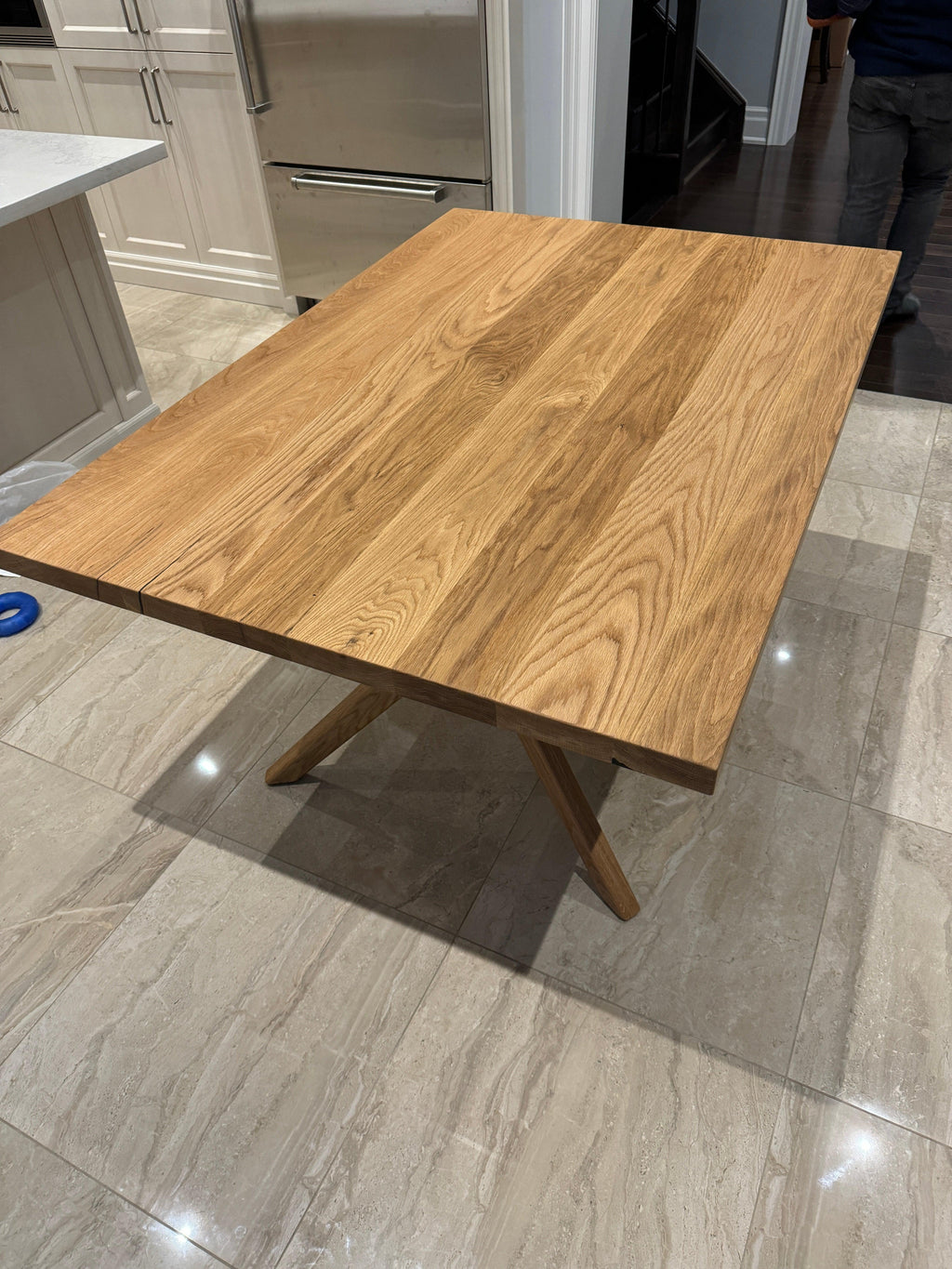 Custom Made Rectangle Dimensional Oak Table - Fractal Designs Inc