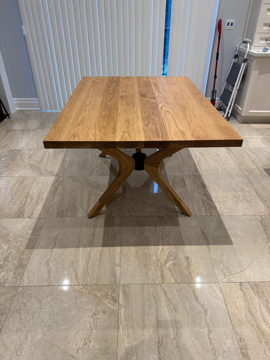 Custom Made Rectangle Dimensional Oak Table - Fractal Designs Inc