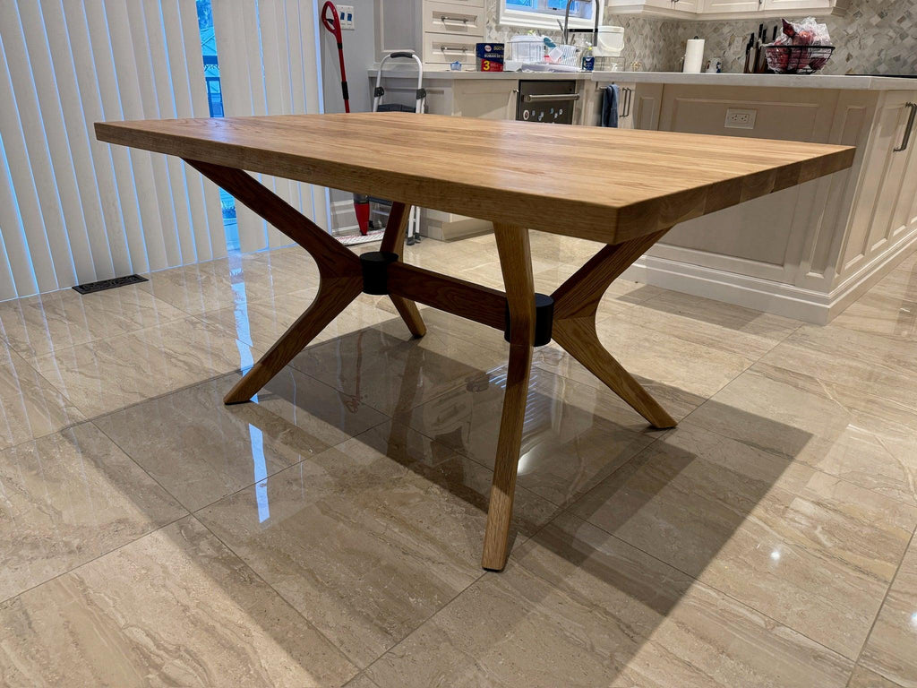 Custom Made Rectangle Dimensional Oak Table - Fractal Designs Inc