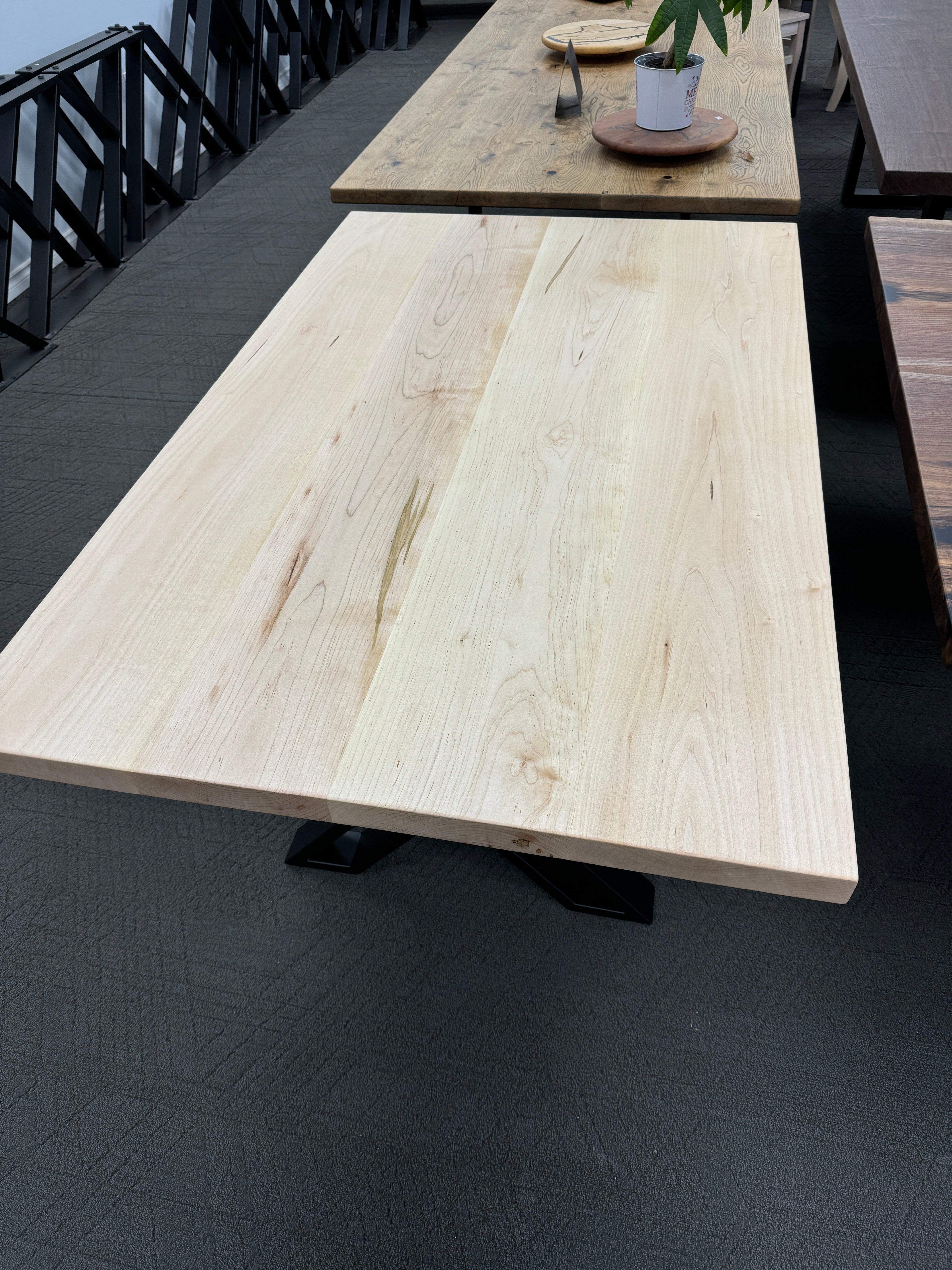Custom Made Rectangle Dimensional Clear Maple Table - Fractal Designs Inc