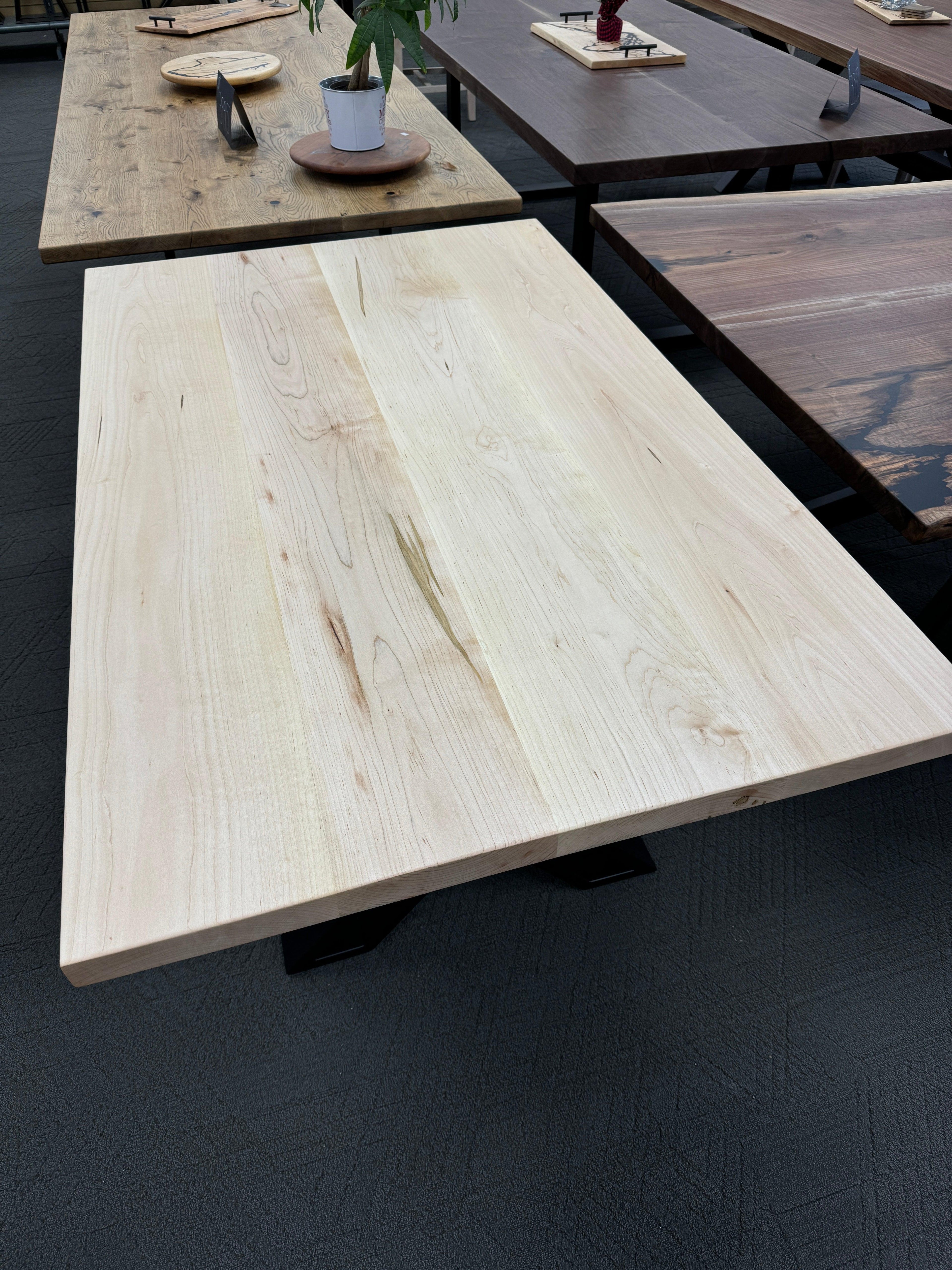Custom Made Rectangle Dimensional Clear Maple Table - Fractal Designs Inc