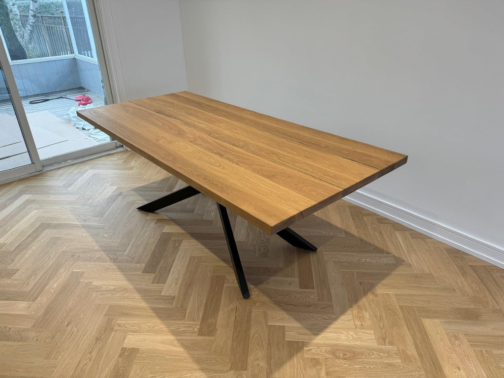 Custom Made Rectangle Dimensional Oak Table - Fractal Designs Inc
