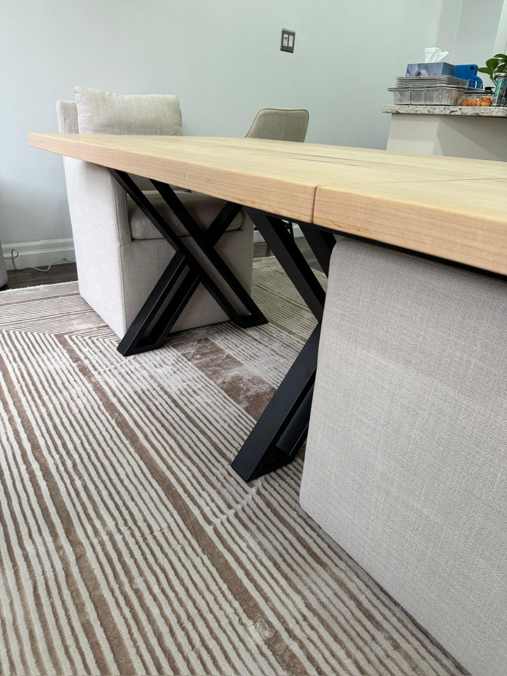 Custom Made Rectangle Dimensional Clear Maple Table - Fractal Designs Inc
