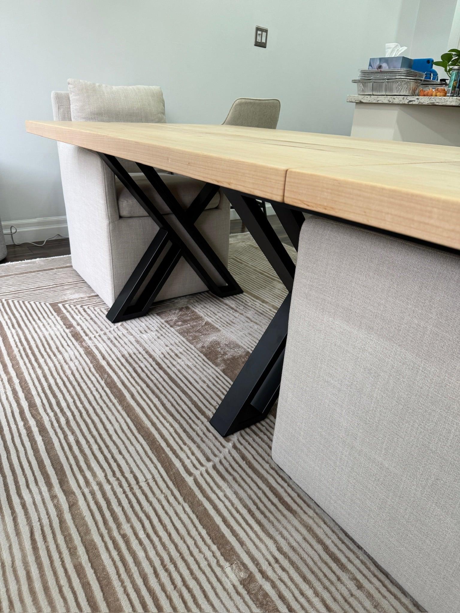 Custom Made Rectangle Dimensional Clear Maple Table - Fractal Designs Inc