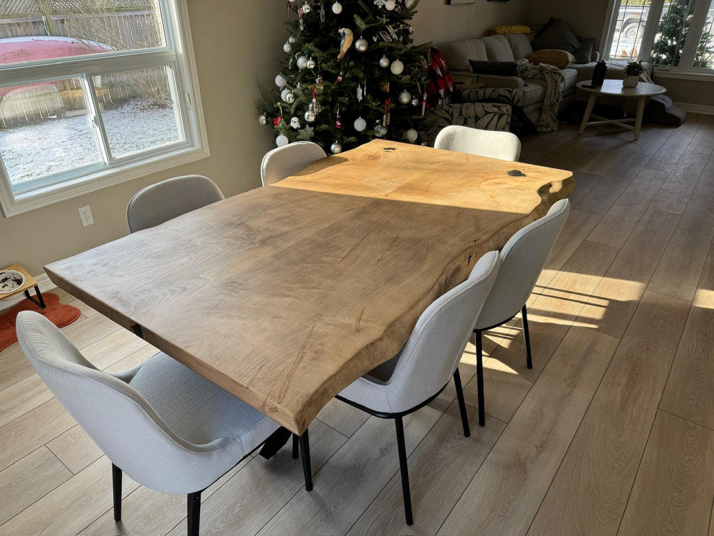 Custom Made Rectangle Book Matched Maple Table - Fractal Designs Inc