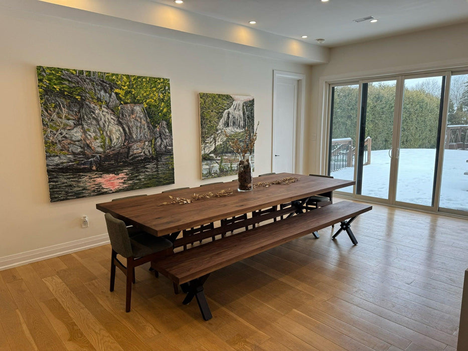 Custom Made Rectangle Dimensional Walnut Table