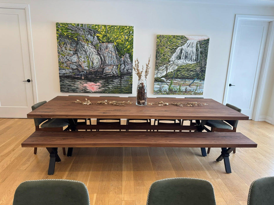 Custom Made Rectangle Dimensional Walnut Table