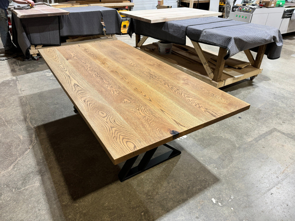 Custom Made Rectangle Dimensional Oak Table - Fractal Designs Inc