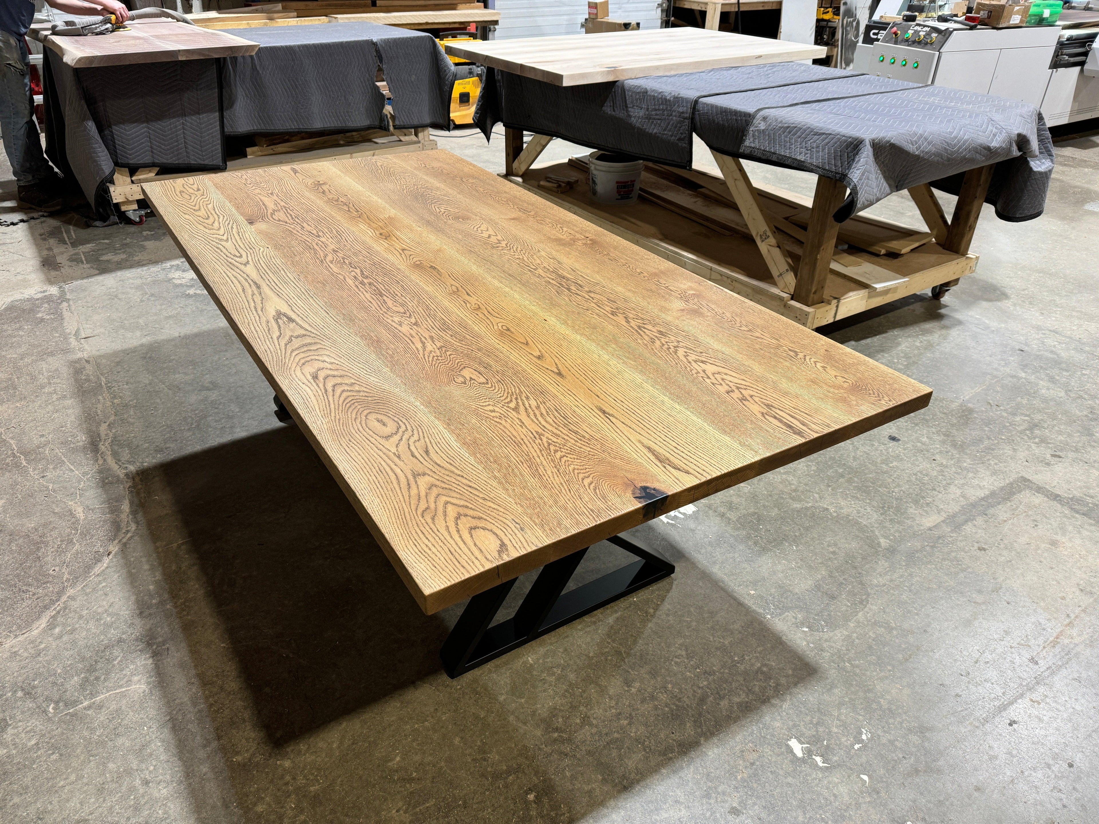 Custom Made Rectangle Dimensional Oak Table - Fractal Designs Inc