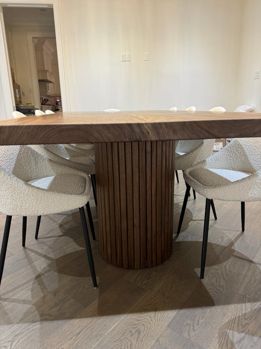 Custom Made Rectangle Book Matched Walnut Table