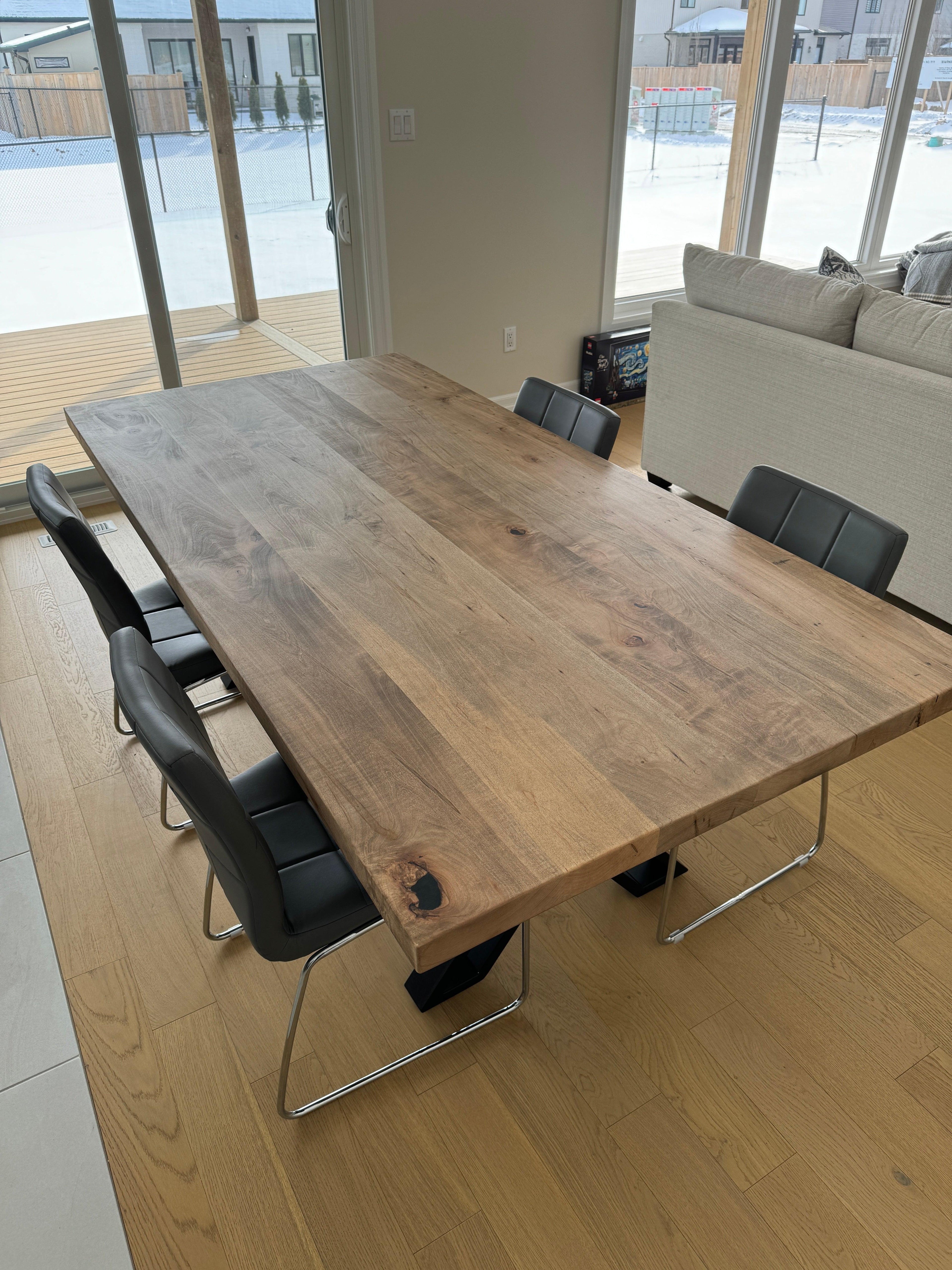 Custom Made Rectangle Dimensional Wormy Maple Table - Fractal Designs Inc