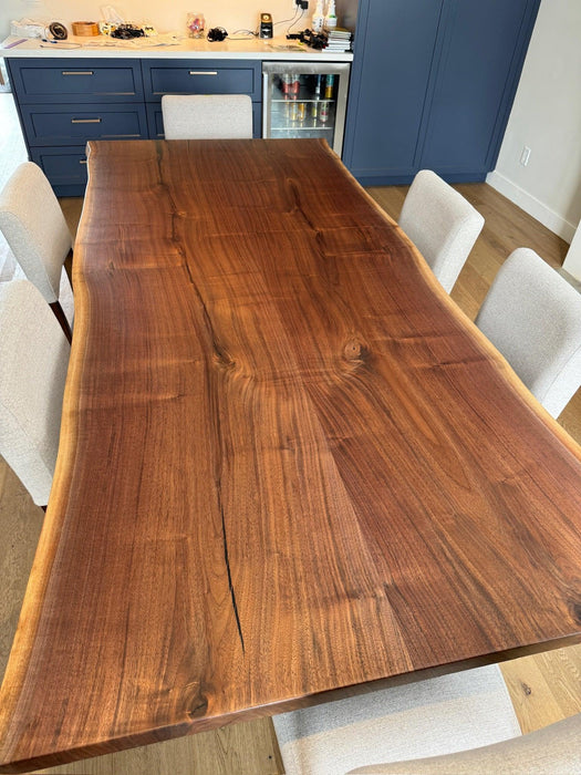 Custom Made Rectangle Book Matched Walnut Table