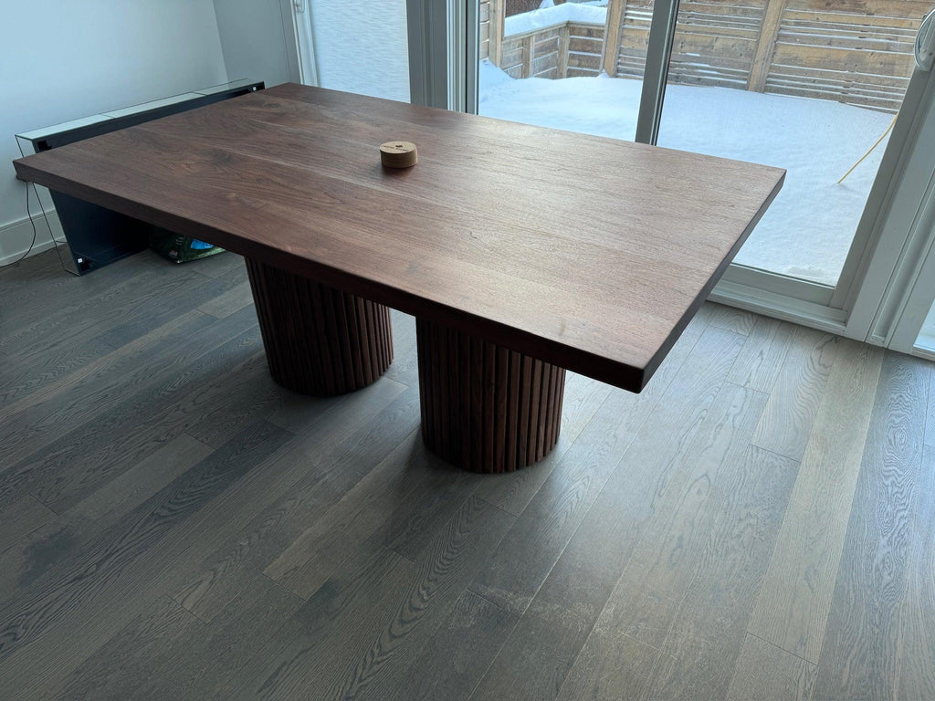 Custom Made Rectangle Dimensional Walnut Table - Fractal Designs Inc
