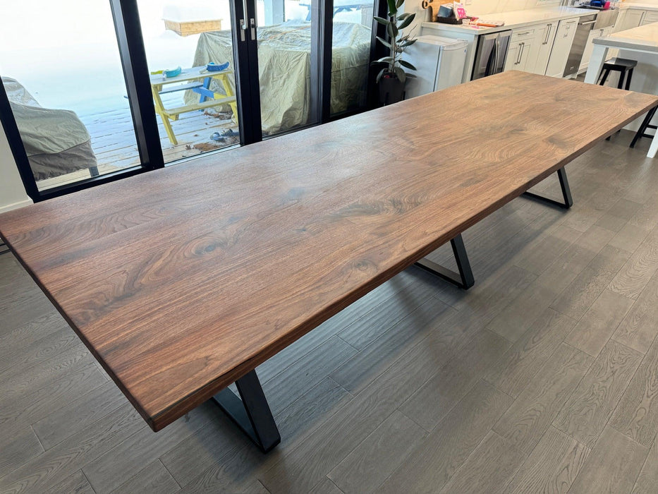 Custom Made Rectangle Dimensional Walnut Table