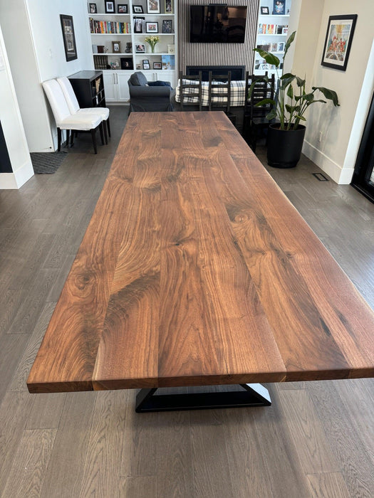 Custom Made Rectangle Dimensional Walnut Table
