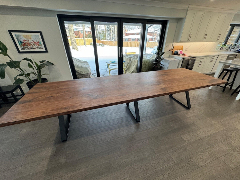 Custom Made Rectangle Dimensional Walnut Table