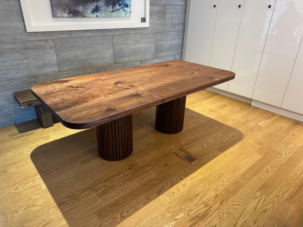 Custom Made Rectangle Dimensional Walnut Table - Fractal Designs Inc