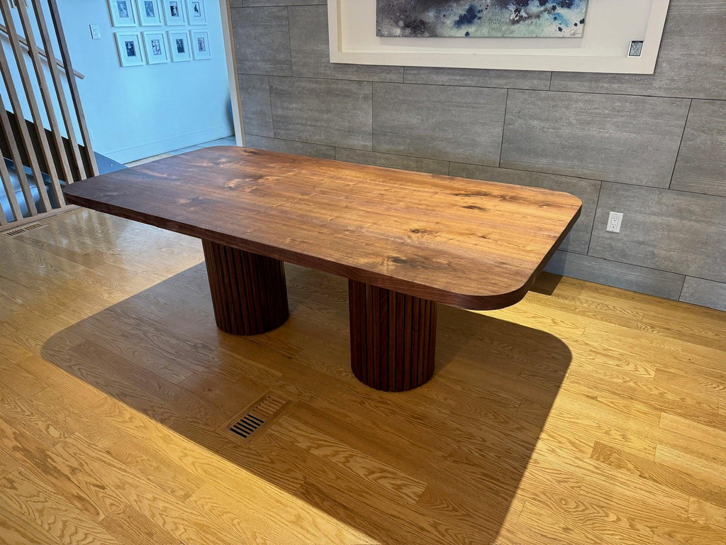 Custom Made Rectangle Dimensional Walnut Table - Fractal Designs Inc