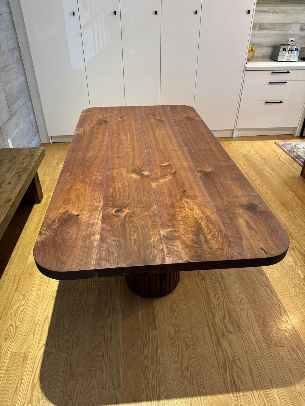 Custom Made Rectangle Dimensional Walnut Table - Fractal Designs Inc