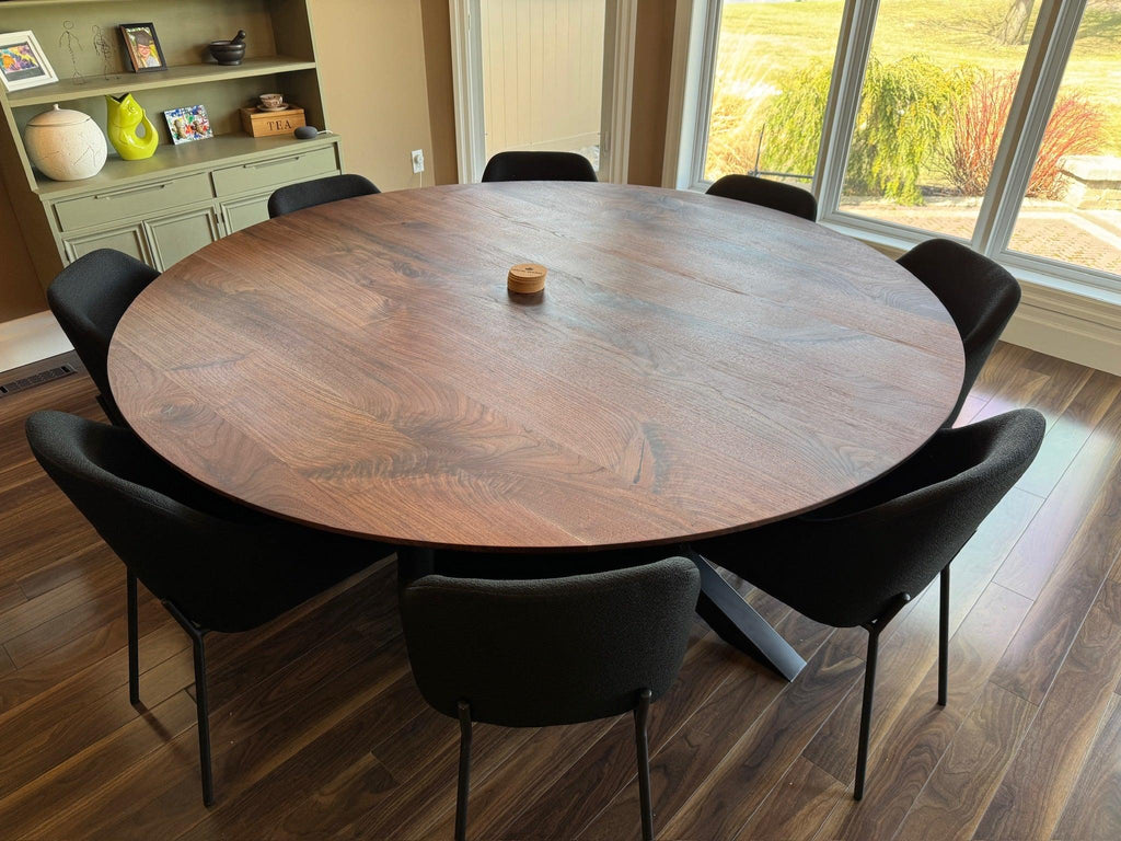 Custom Made Round Walnut Table - Fractal Designs Inc