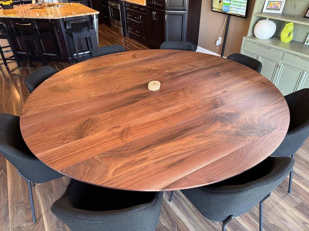 Custom Made Round Walnut Table - Fractal Designs Inc