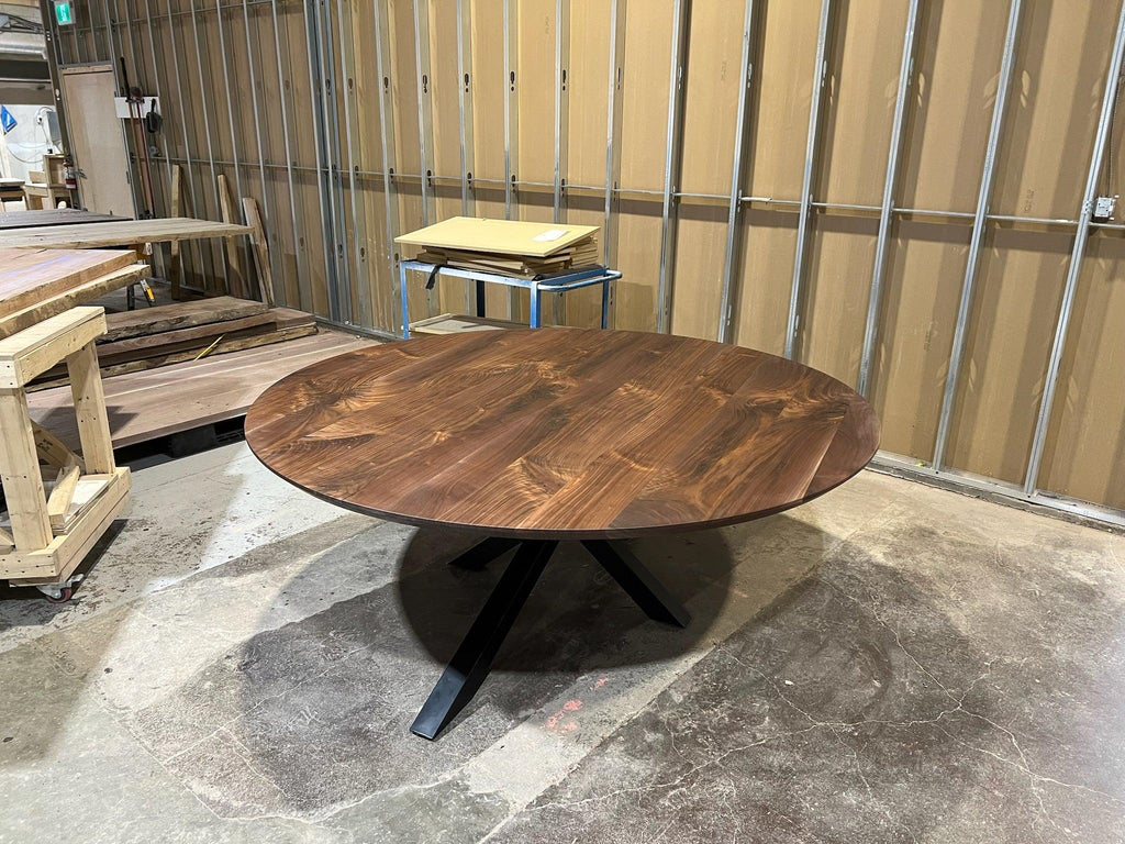 Custom Made Round Walnut Table - Fractal Designs Inc