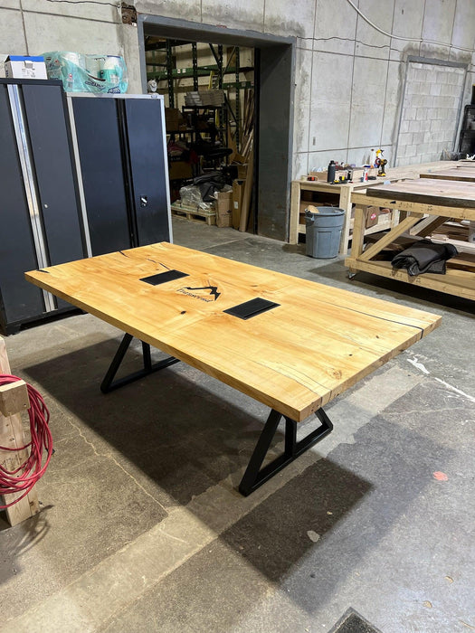 Custom Made Rectangle Book Matched Maple Table