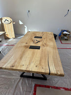 Custom Made Rectangle Book Matched Maple Table - Fractal Designs Inc