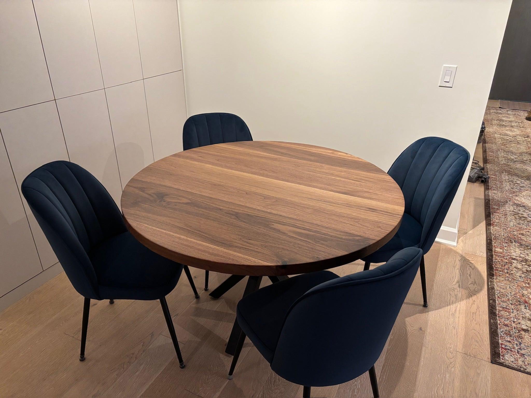 Custom Made Round Walnut Table - Fractal Designs Inc