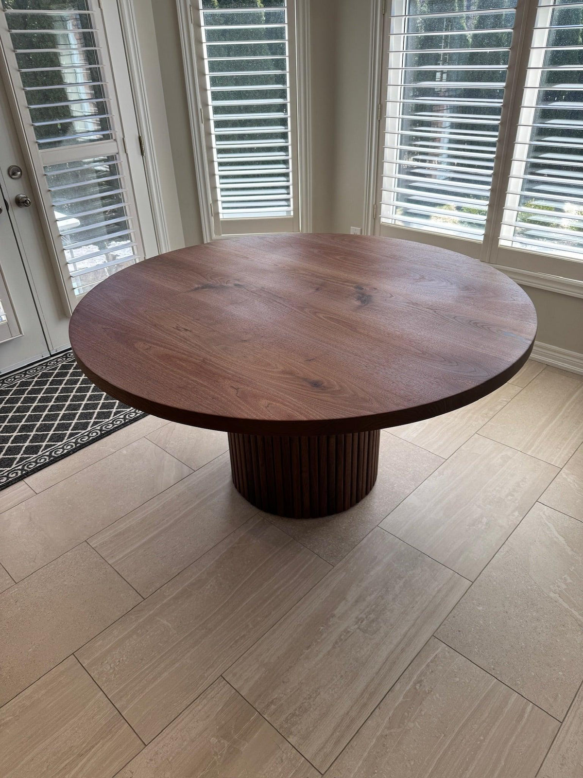 Custom Made Round Walnut Table - Fractal Designs Inc