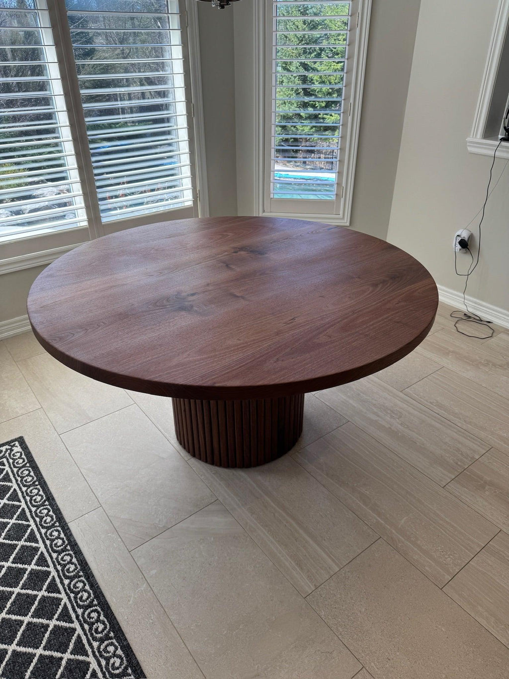 Custom Made Round Walnut Table - Fractal Designs Inc
