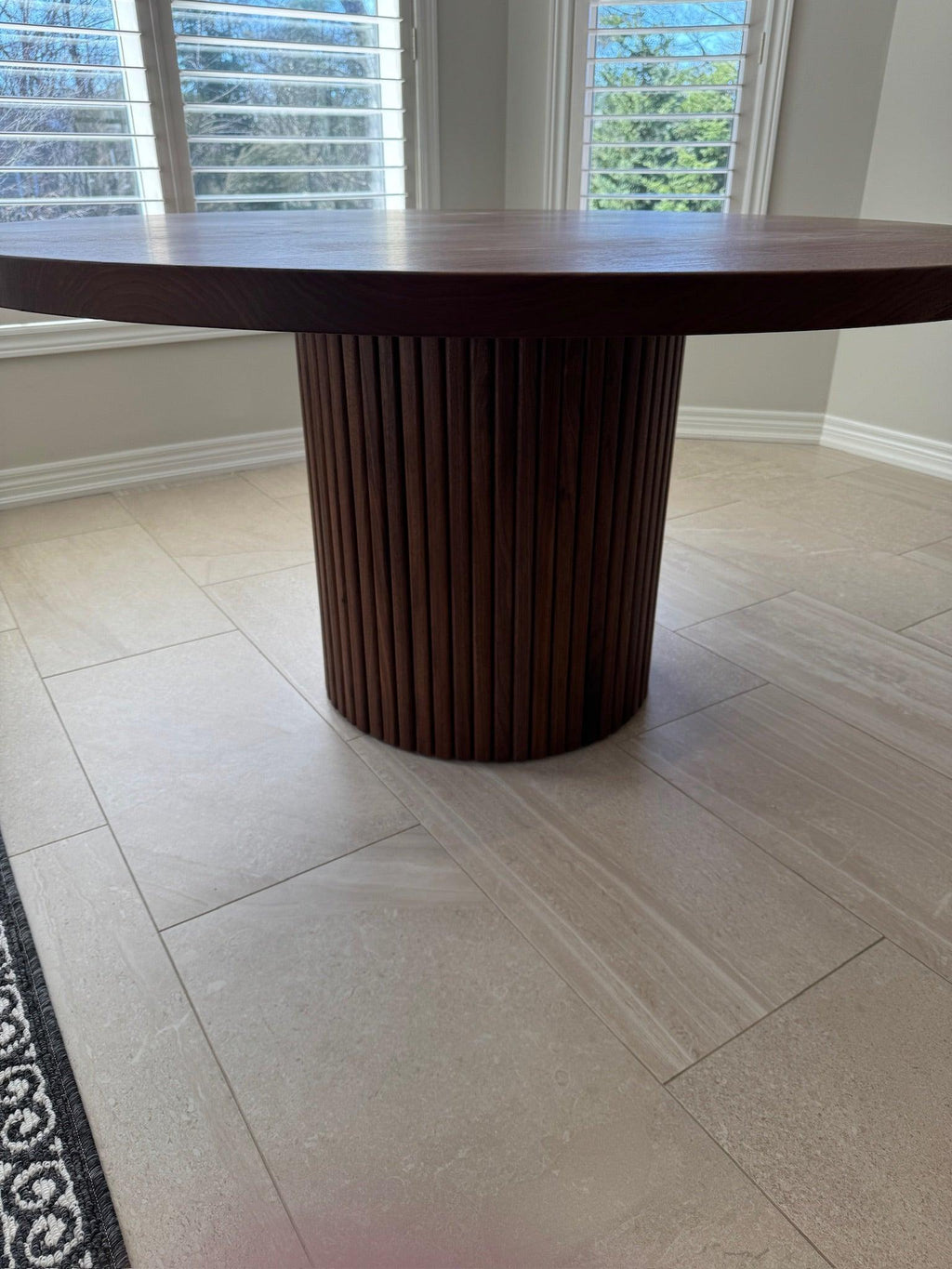 Custom Made Round Walnut Table - Fractal Designs Inc